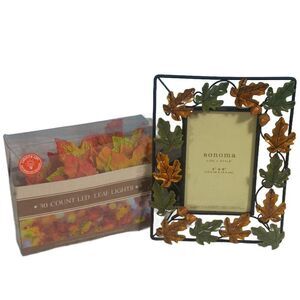 Sonoma Leaf Frame and LED Leaf Lights Bundle Fall Decor